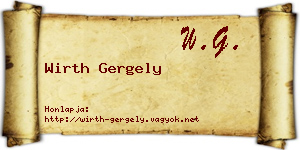 Wirth Gergely névjegykártya